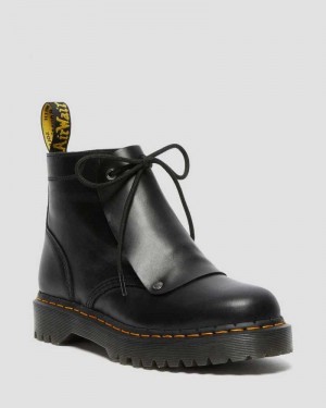 Dr Martens 101 Bex Lace Cover Leather Ankle Boots Black | 25IOFRPAE