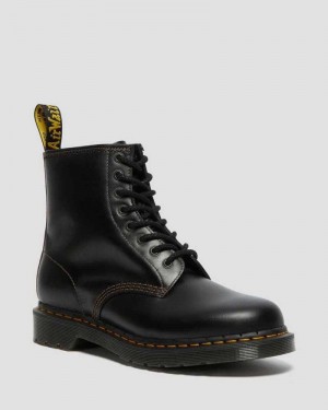 Dr Martens 1460 Abruzzo Leather Lace Up Boots Black / Brown | 86WGJMCNK