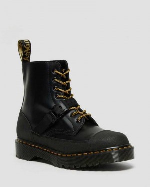 Dr Martens 1460 Bex Tech Leather Lace Up Boots Black | 58TWJCFDK