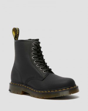 Dr Martens 1460 DM's Wintergrip Lace Up Boots Black | 08ZMFCVQB