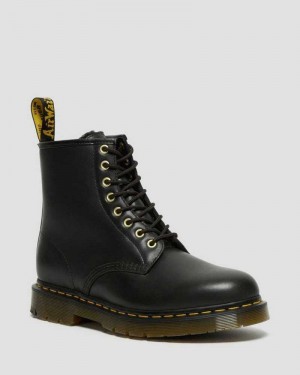 Dr Martens 1460 DM's Wintergrip Leather Lace Up Boots Black | 87CKMOWBY