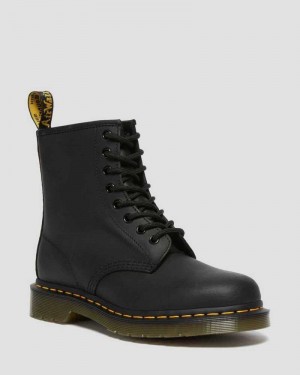 Dr Martens 1460 Greasy Leather Lace Up Boots Black | 23KNMDREW