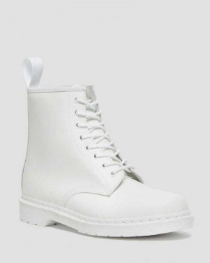 Dr Martens 1460 Mono Smooth Leather Lace Up Boots White | 84VMWSFQP