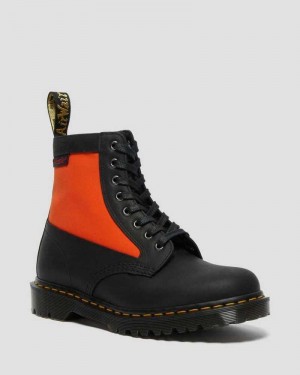 Dr Martens 1460 Panel Leather Lace Up Boots Black | 78MYCTAUJ