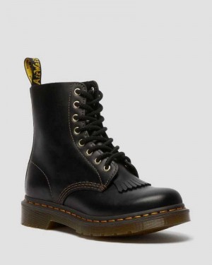 Dr Martens 1460 Pascal Abruzzo Leather Boots Black | 76MKSZNFU