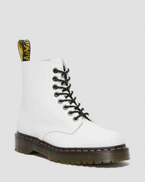 Dr Martens 1460 Pascal Bex Pisa Leather Lace Up Boots White | 91IECPHWT