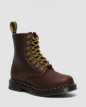 Dr Martens 1460 Pascal DM's Wintergrip Leather Lace Up Boots Brown | 81LGEOYMB