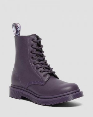 Dr Martens 1460 Pascal Mono Lace Up Boots Blackcurrant Virginia | 91VLYUWJZ