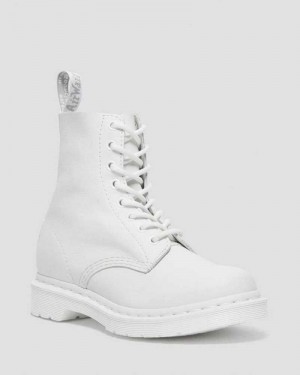 Dr Martens 1460 Pascal Mono Lace Up Boots White | 84GULMSZX