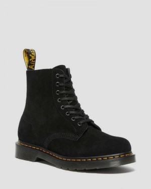 Dr Martens 1460 Pascal Suede Lace Up Boots Black | 23CIMZKLY