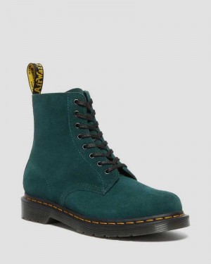 Dr Martens 1460 Pascal Suede Lace Up Boots Green | 72YEISQKC