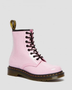 Dr Martens 1460 Patent Leather Lace Up Boots Pink | 63OMNRUTW