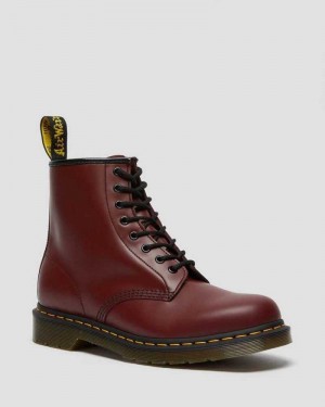 Dr Martens 1460 Smooth Leather Lace Up Boots Pink Red | 27GDLIVSU