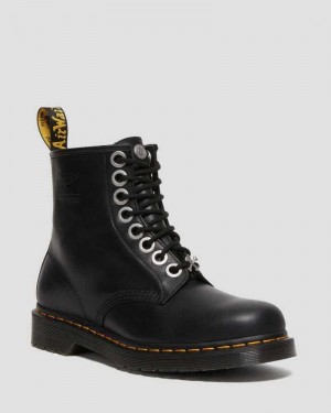 Dr Martens 1460 The Great Frog Leather Lace Up Boots Black | 10FRIVUBQ