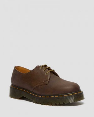 Dr Martens 1461 Bex Crazy Horse Leather Oxford Shoes Dark Brown | 97DCSUERX