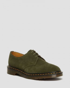 Dr Martens 1461 Buck Suede Oxford Shoes Green | 01HJKVQLT