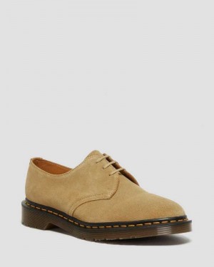 Dr Martens 1461 Buck Suede Oxford Shoes Beige | 80SMGHEKO