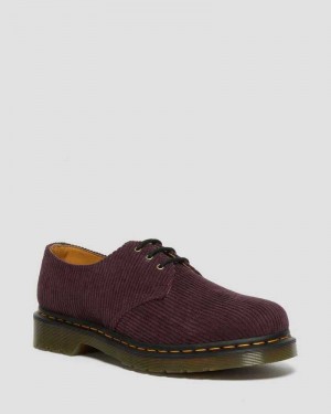 Dr Martens 1461 Corduroy Oxford Shoes Burgundy | 80IDYAMWR