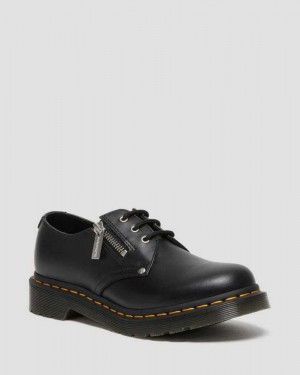 Dr Martens 1461 Double Zip Leather Oxford Shoes Black | 13VFYDNZO