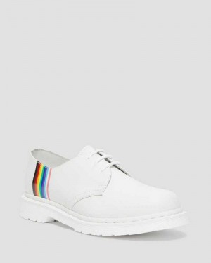 Dr Martens 1461 For Pride Smooth Leather Oxford Shoes White | 08NTMLEHI