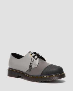 Dr Martens 1461 London Smooth Leather Oxford Shoes Black / Grey | 10CZHBFSG