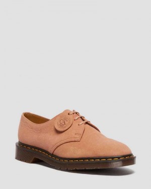 Dr Martens 1461 Nubuck Leather Oxford Shoes Pink | 07AZPMVTC