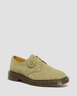 Dr Martens 1461 Nubuck Leather Oxford Shoes Green | 80GHOLTQV