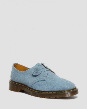 Dr Martens 1461 Nubuck Leather Oxford Shoes Blue | 30NABVWXZ