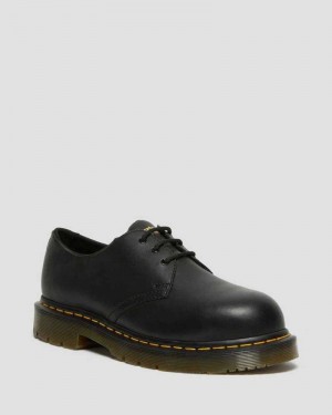 Dr Martens 1461 Slip Resistant Steel Toe Shoes Black | 14ZCYDNMT