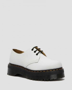 Dr Martens 1461 Smooth Leather Platform Shoes White | 05DWLQKAC