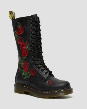 Dr Martens 1914 Vonda Leather Mid Calf Boots Black | 15QSODEIK