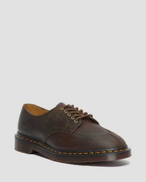 Dr Martens 2046 Crazy Horse Leather Oxford Shoes Dark Brown | 26KOQLUGB