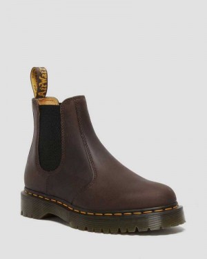 Dr Martens 2976 Bex Crazy Horse Chelsea Boots Dark Brown | 82PEZOSUK