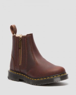 Dr Martens 2976 DM's Wintergrip Zip Chelsea Boots Brown | 01WBNHSEA