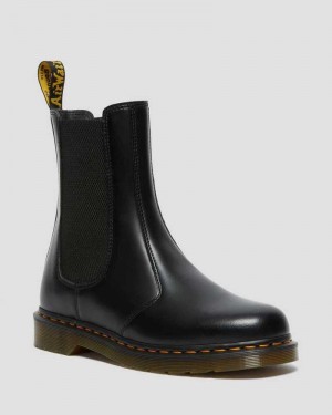 Dr Martens 2976 Hi Smooth Leather Chelsea Boots Black | 28MTGHYNK