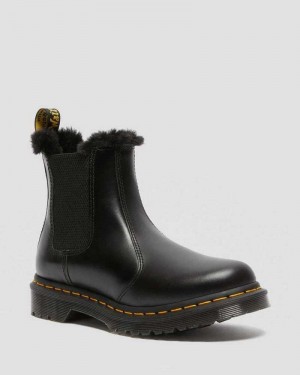 Dr Martens 2976 Leonore Faux Fur Lined Chelsea Boots Dark Grey | 74DXGBOQI