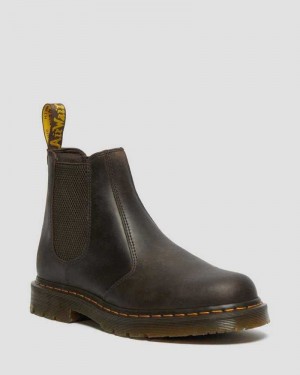 Dr Martens 2976 Slip Resistant Leather Chelsea Boots Dark Brown | 08BZCQDYN