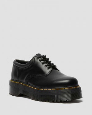 Dr Martens 8053 Leather Platform Casual Shoes Black | 07ODEQHSP