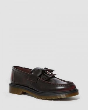 Dr Martens Adrian Arcadia Leather Tassle Loafers Pink Red | 56GVCAHTO