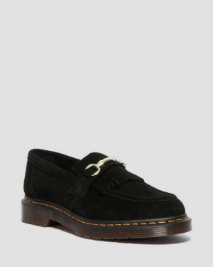 Dr Martens Adrian Snaffle Suede Loafers Black | 34CYIFVGM