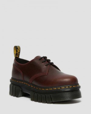 Dr Martens Audrick Brando Leather Platform Shoes Brown | 37CPLUXWT