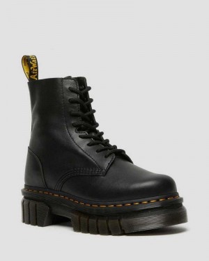 Dr Martens Audrick Nappa Leather Platform Ankle Boots Black | 56QJPRIEH