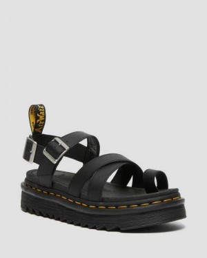 Dr Martens Avry Hydro Leather Strap Sandals Black | 17GQEYIWL