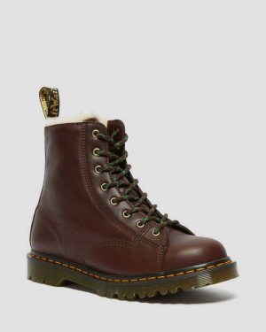 Dr Martens Barton Shearling Lined Leather Boots Brown | 06FUHCOAQ