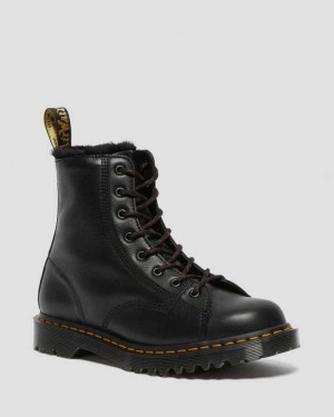 Dr Martens Barton Shearling Lined Leather Boots Black | 52DZGKBHV