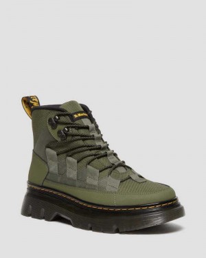 Dr Martens Boury Leather Casual Boots Khaki Green | 72CPIXRQD