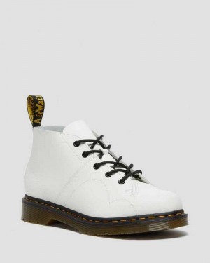 Dr Martens Church Smooth Leather Monkey Boots White | 72LDKSAVC