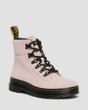 Dr Martens Combs Suede Casual Boots Pink | 27APSMRYJ