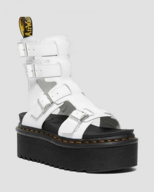 Dr Martens Giavanna Leather Platform Gladiator Sandals White | 32STVLAOC