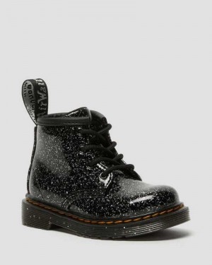 Dr Martens Infant 1460 Glitter Ankle Boots Black | 42SONYXRW